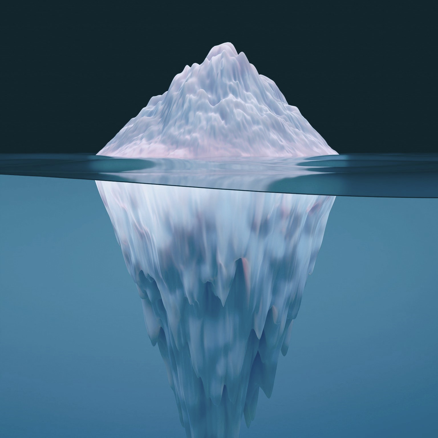 Image of an iceberg above and below water